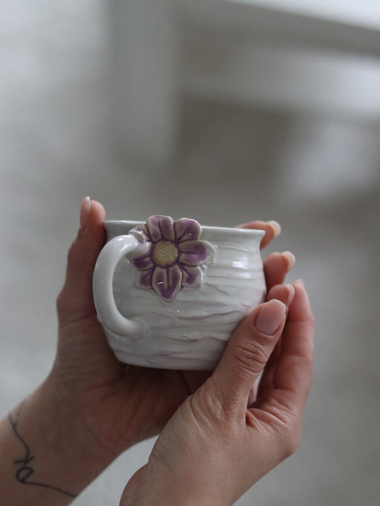 Keramik Blumen Tasse