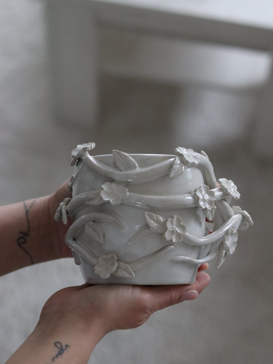 Kunsthandwerk Blumentopf / Vase „Blütenzauber“ Unikat